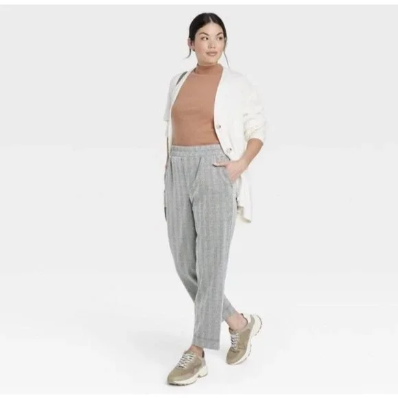 A New Day Womens High Rise Slim Straight Ankle Pull One Pants Comfy Stretchy - Picture 3 of 15